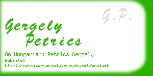 gergely petrics business card